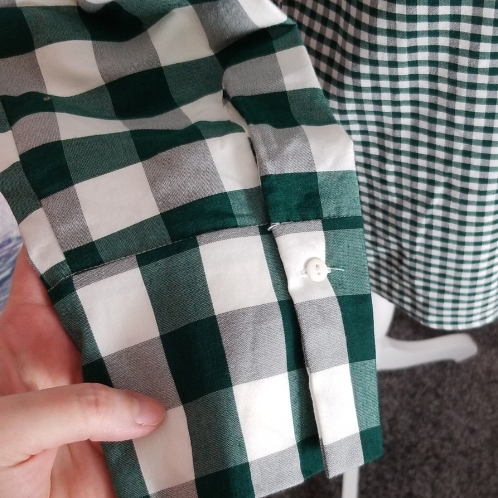 ZARA TRAFALUC COLLECTION GREEN CHECK OVERSIZED TOP - Picture 6 of 8